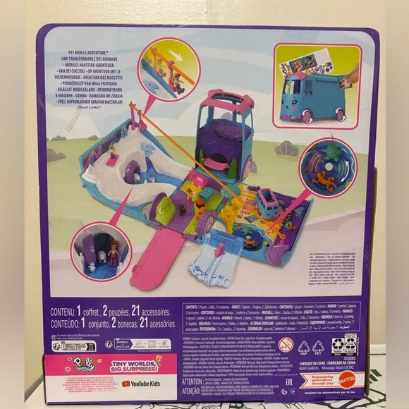 Pet Mobile Adventure Polly Pocket 21 Piece - Blue NEW! - Picture 4 of 10